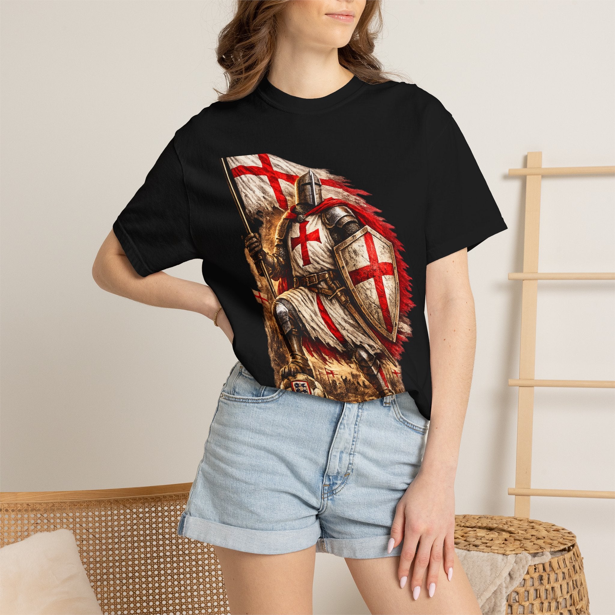 T‑Shirt — England Crusader Knight Graphic Tee (St. George’s Cross)