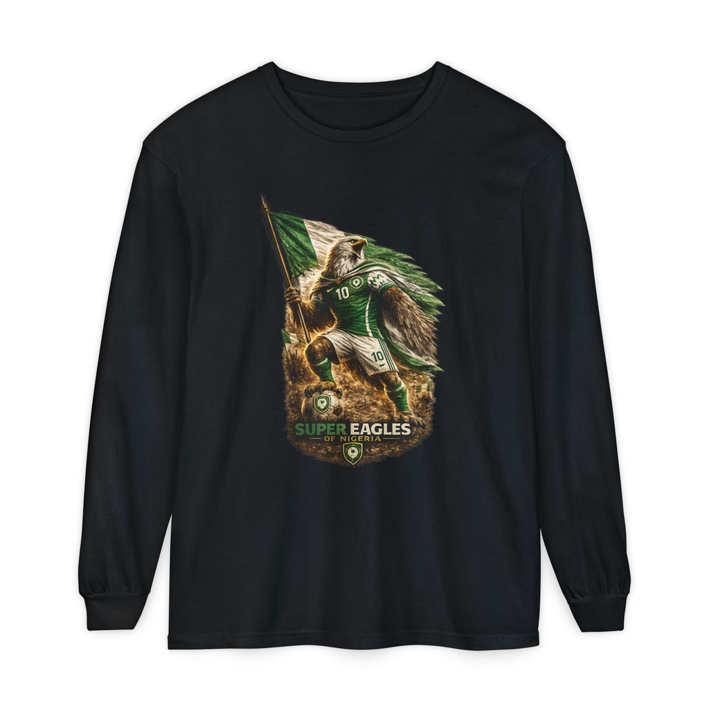 Eagles Flag Long Sleeve Tee — “Super Eagles” Vintage Soccer Fan Shirt