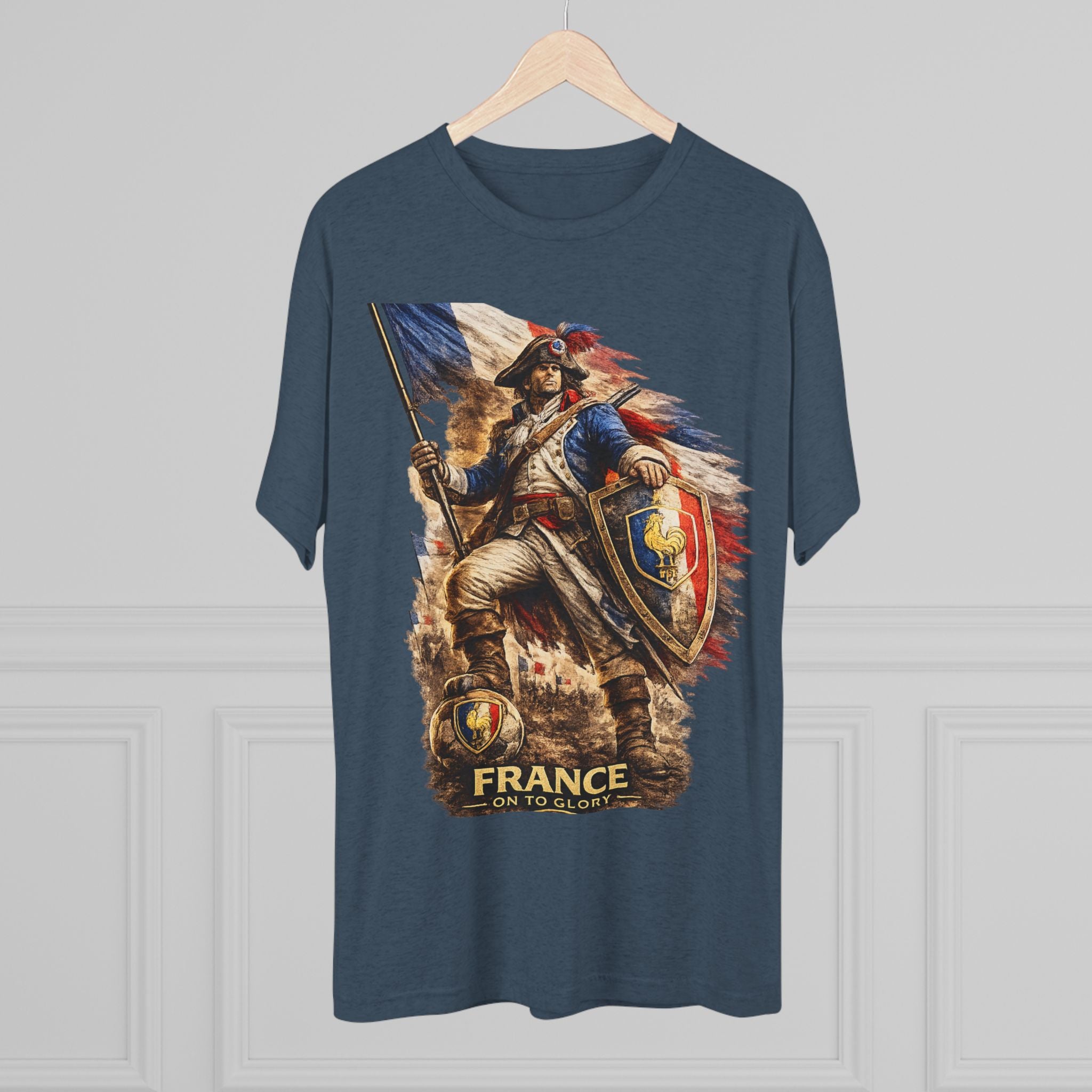 France Vintage Soldier Graphic Tee — French Flag Warrior T-Shirt