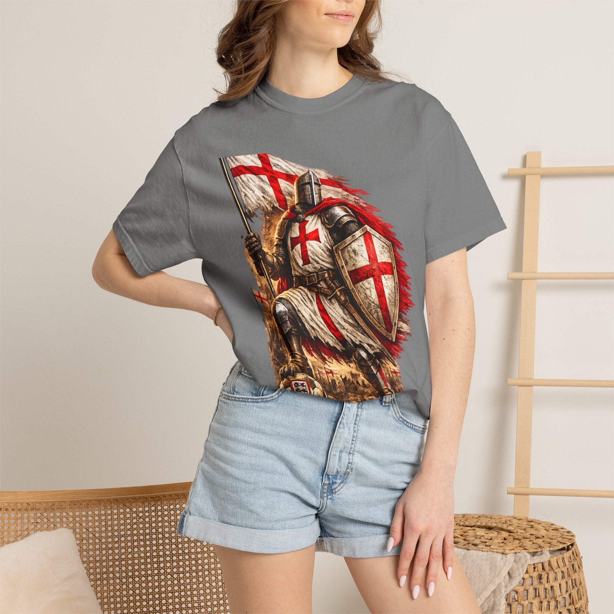 T‑Shirt — England Crusader Knight Graphic Tee (St. George’s Cross)