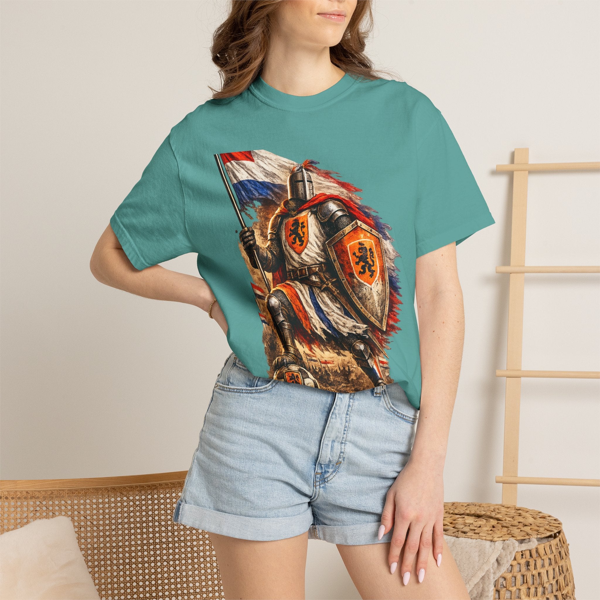 Netherlands Knight T-Shirt – Vintage Medieval Flag Graphic Tee