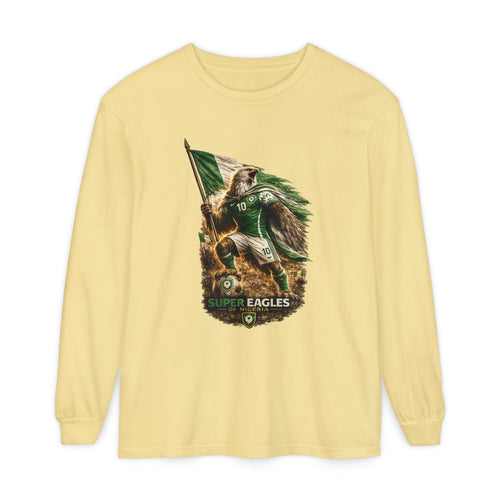 Eagles Flag Long Sleeve Tee — “Super Eagles” Vintage Soccer Fan Shirt