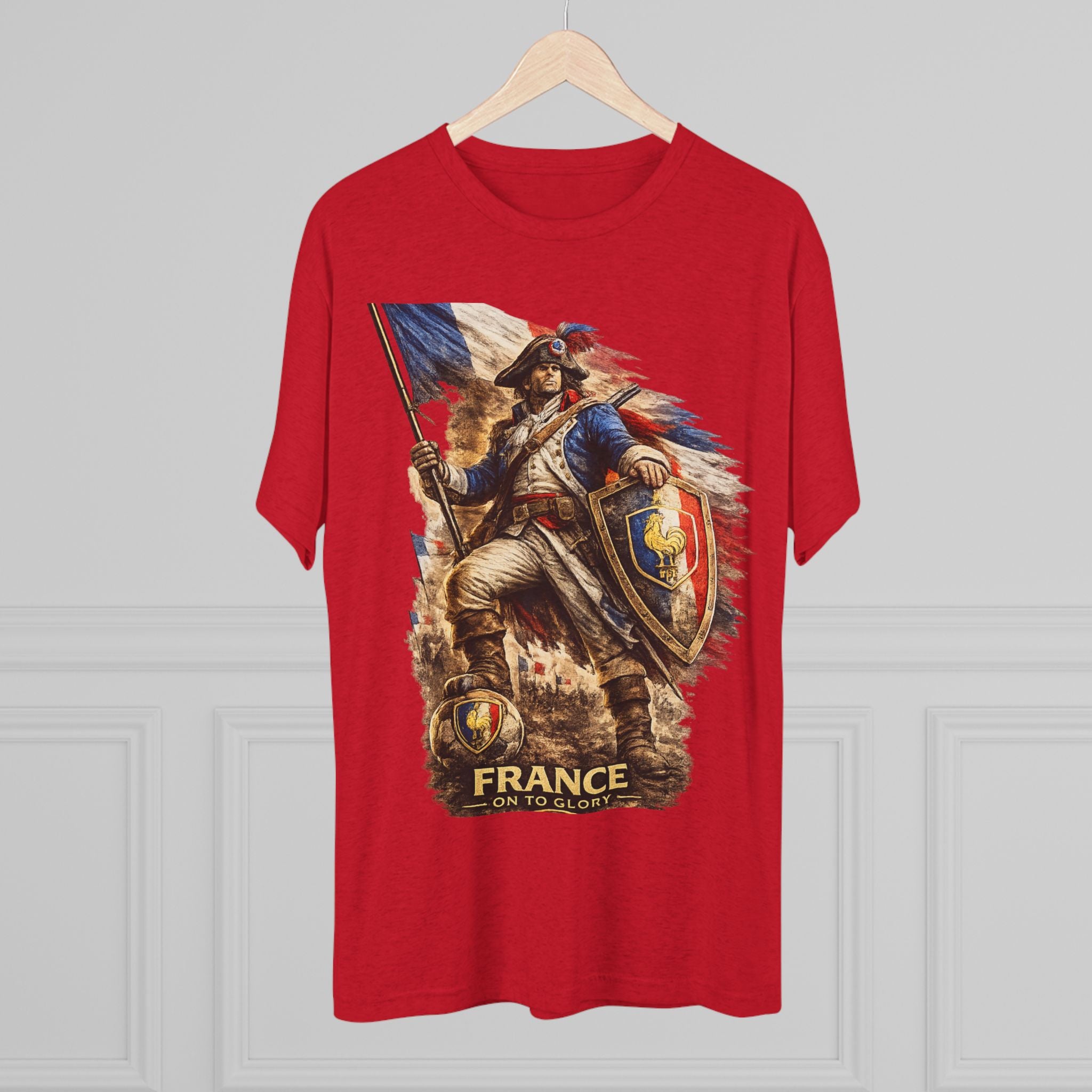 France Vintage Soldier Graphic Tee — French Flag Warrior T-Shirt