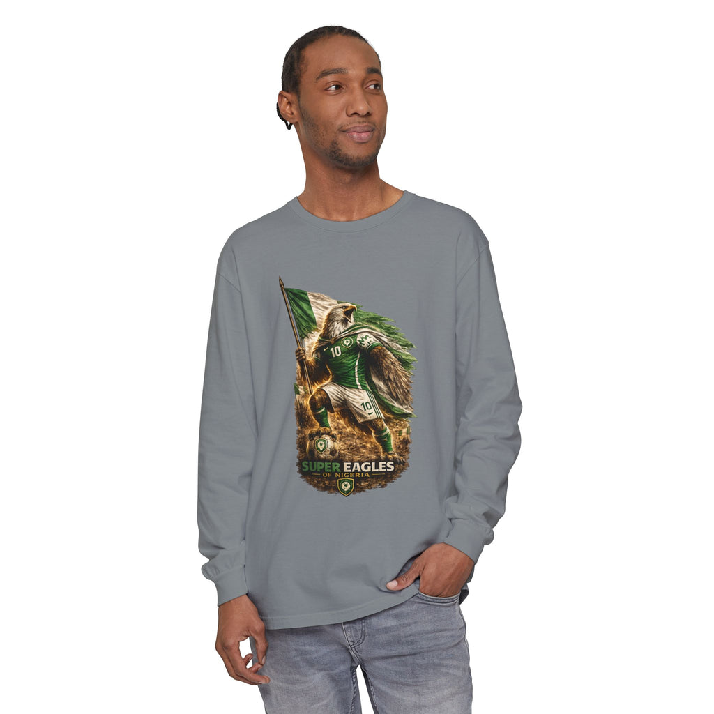 Eagles Flag Long Sleeve Tee — “Super Eagles” Vintage Soccer Fan Shirt
