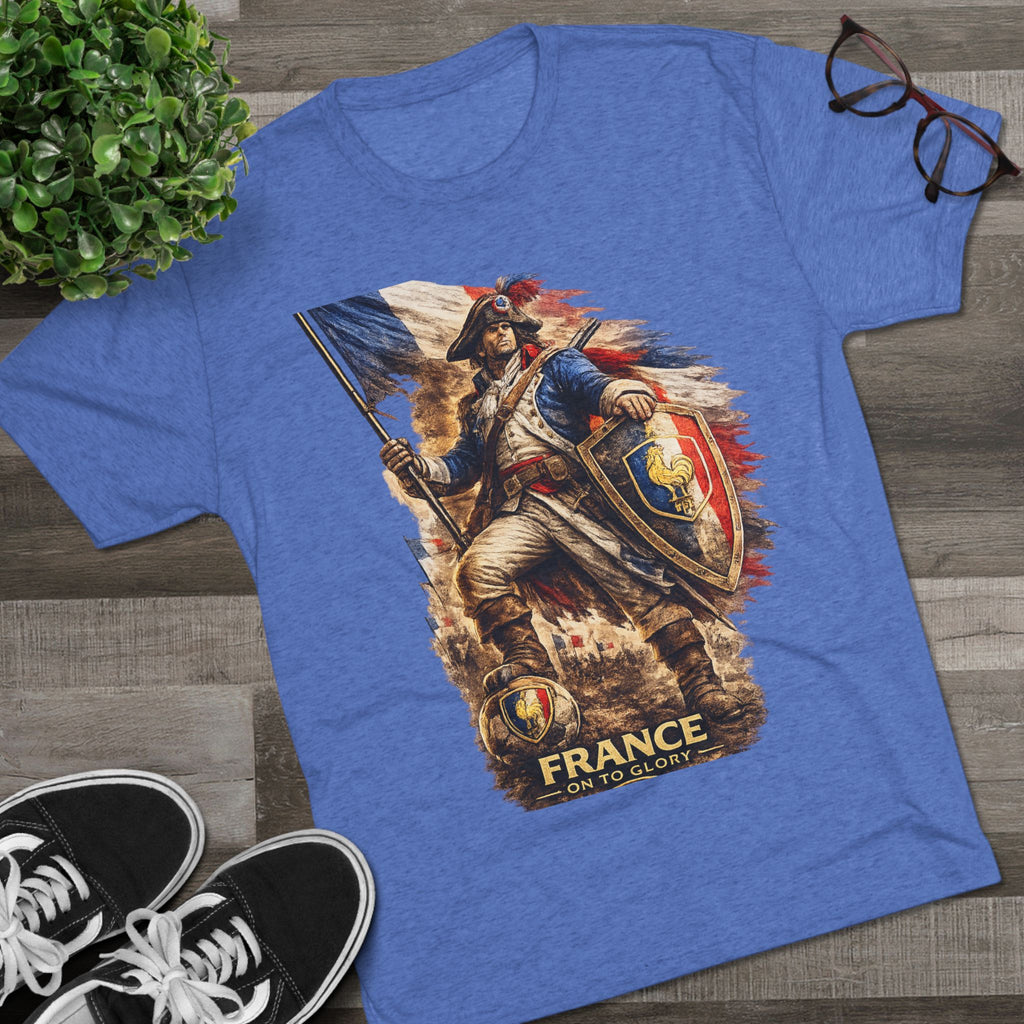 France Vintage Soldier Graphic Tee — French Flag Warrior T-Shirt