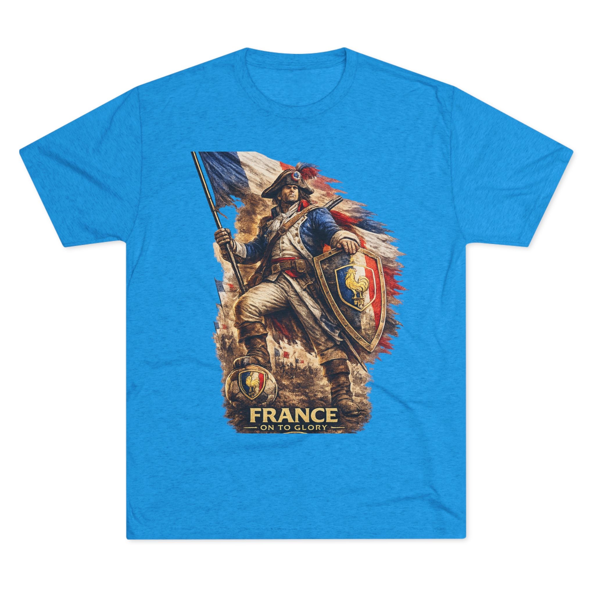 France Vintage Soldier Graphic Tee — French Flag Warrior T-Shirt