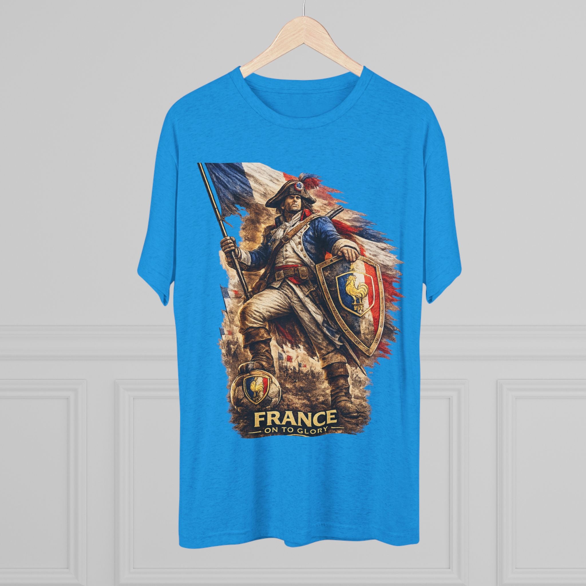 France Vintage Soldier Graphic Tee — French Flag Warrior T-Shirt