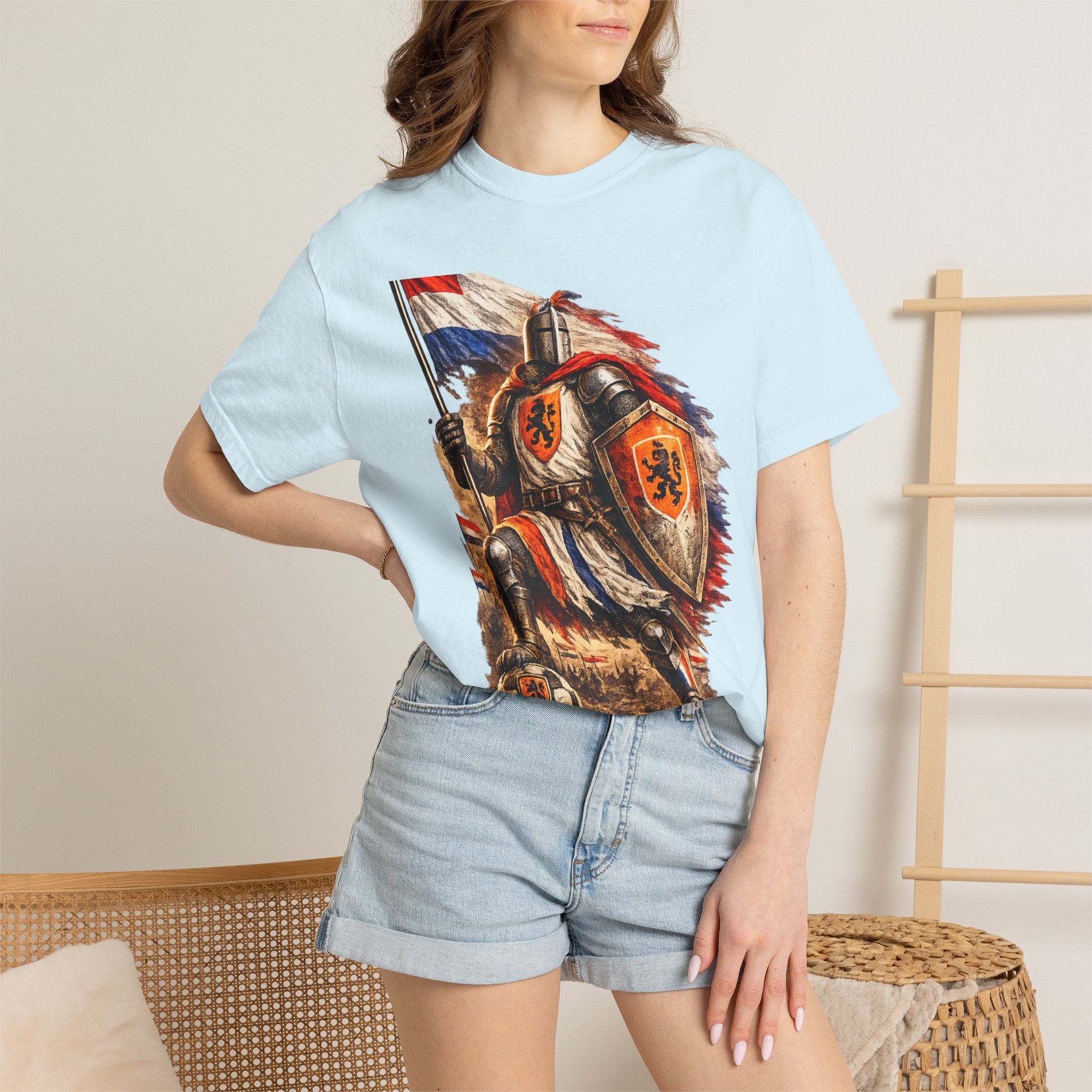 Netherlands Knight T-Shirt – Vintage Medieval Flag Graphic Tee