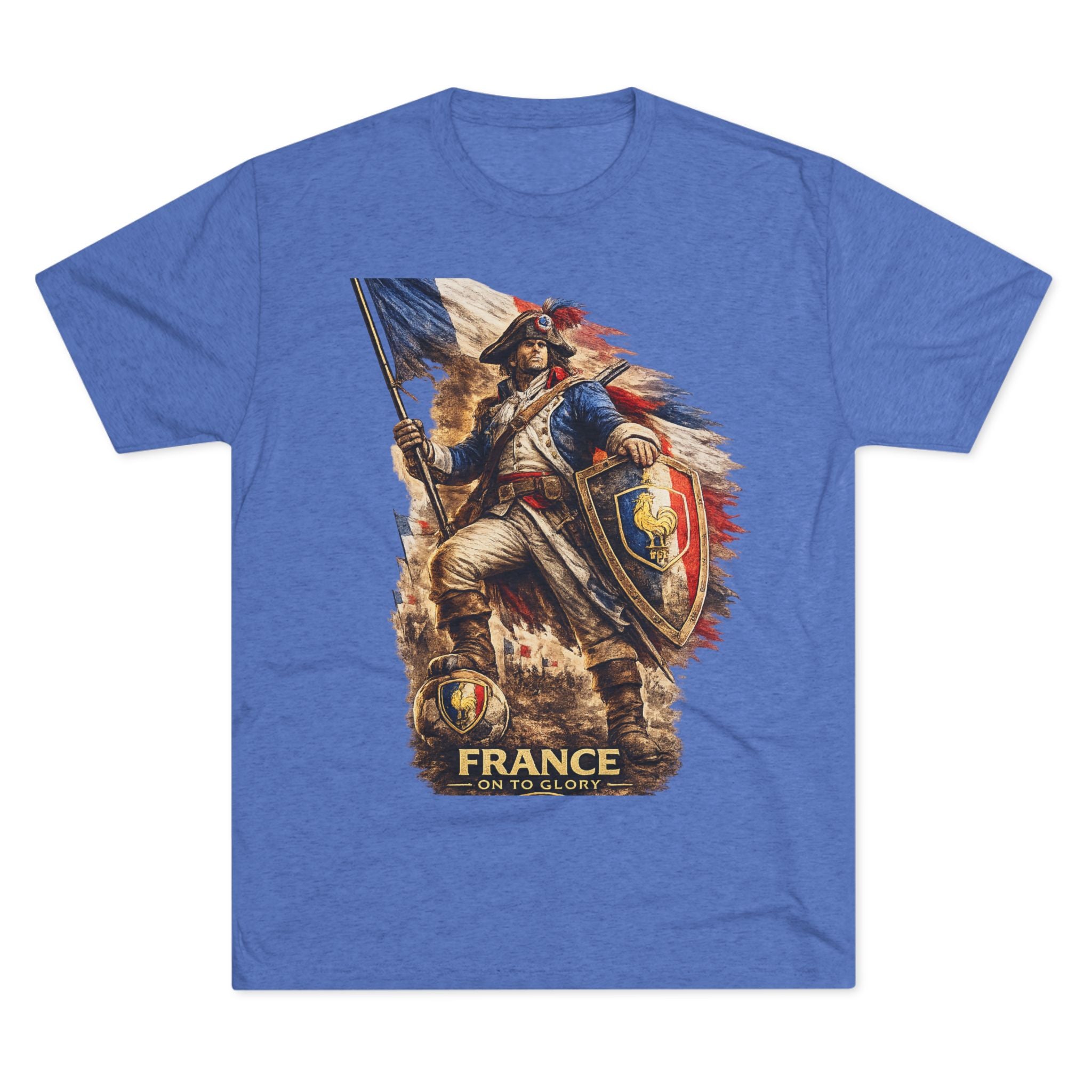 France Vintage Soldier Graphic Tee — French Flag Warrior T-Shirt