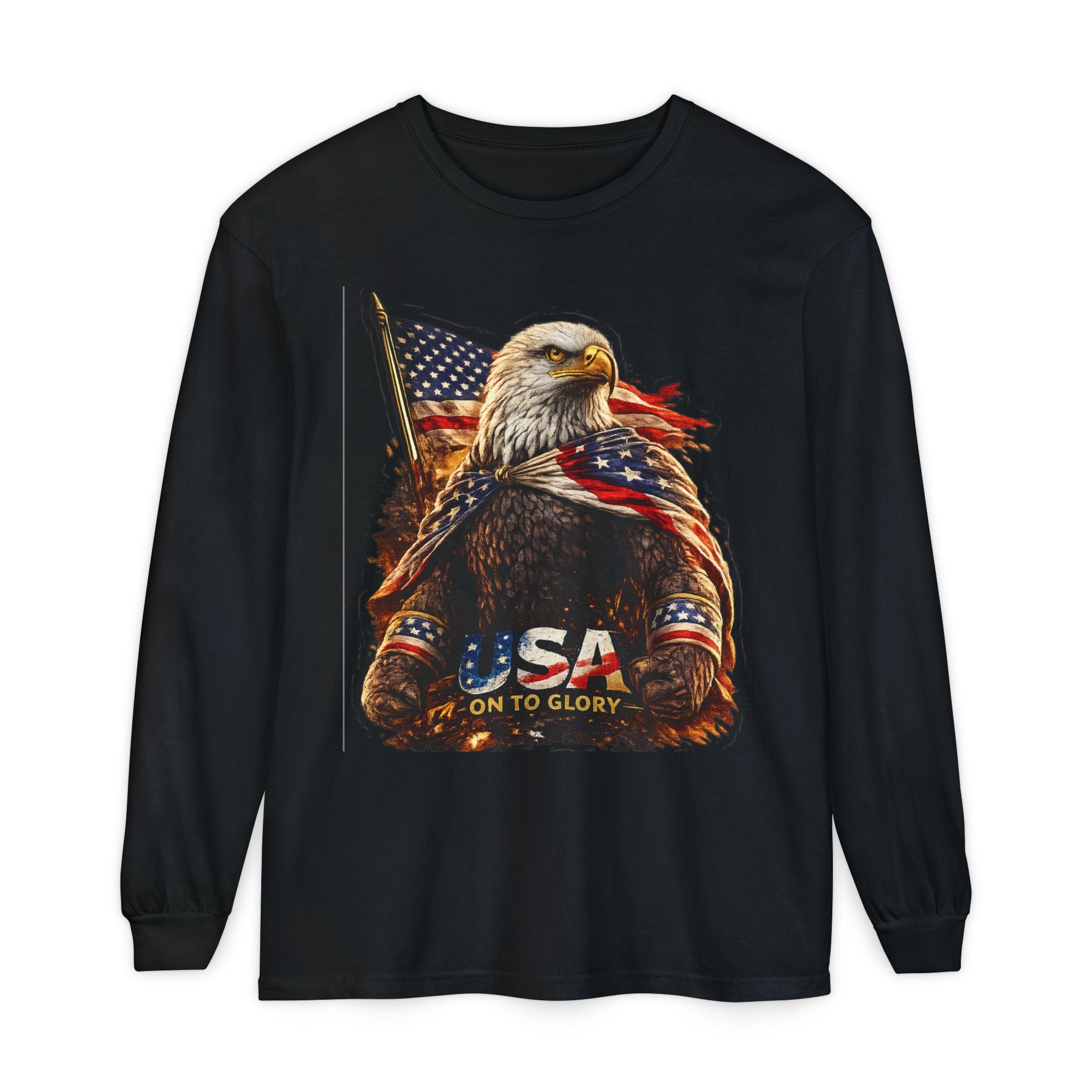 Patriotic Bald Eagle USA Long Sleeve Tee