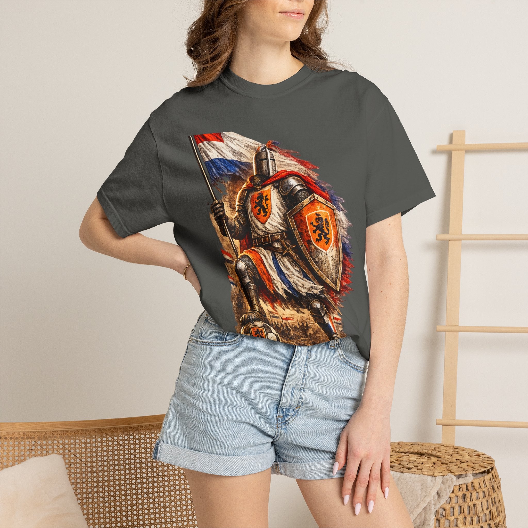 Netherlands Knight T-Shirt – Vintage Medieval Flag Graphic Tee