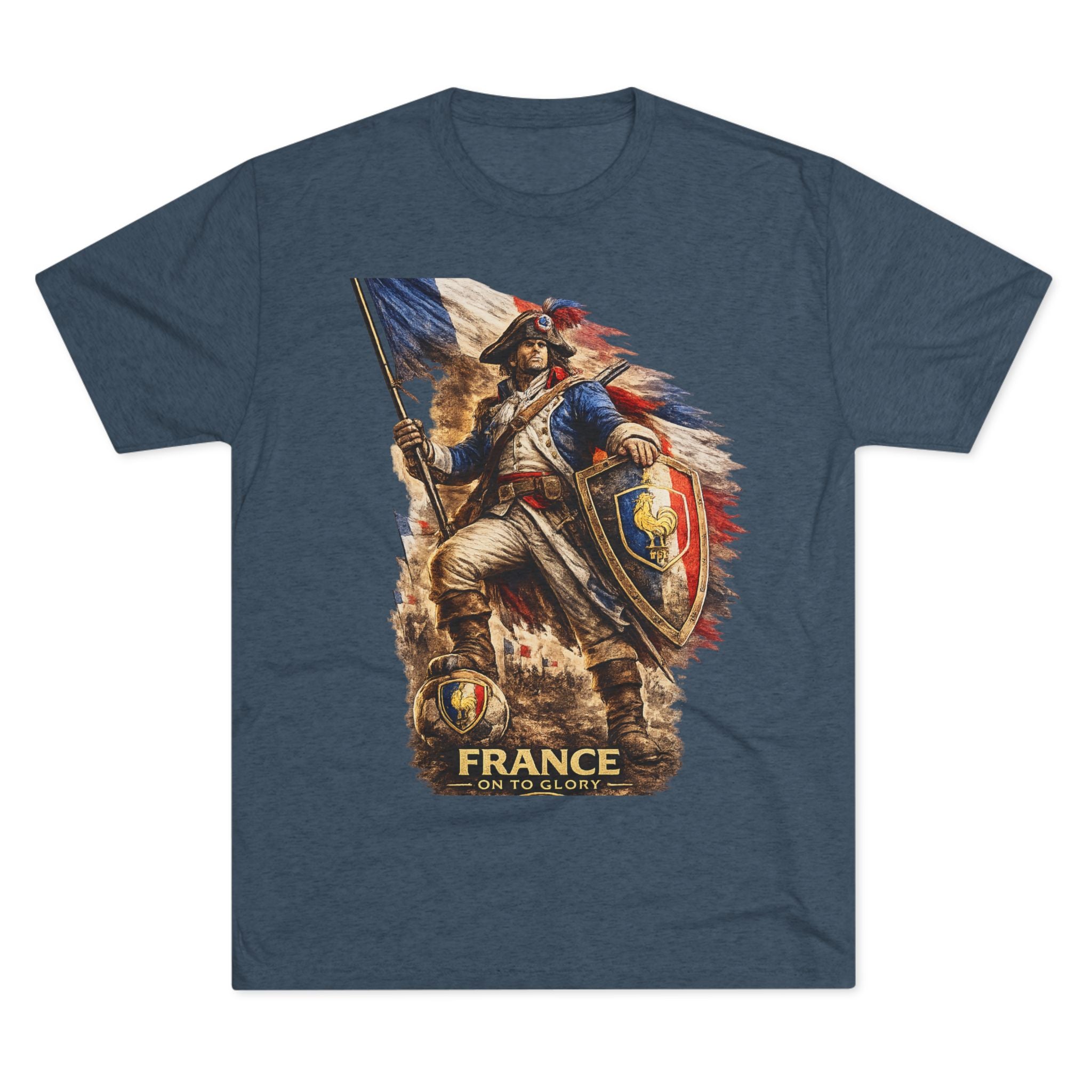 France Vintage Soldier Graphic Tee — French Flag Warrior T-Shirt