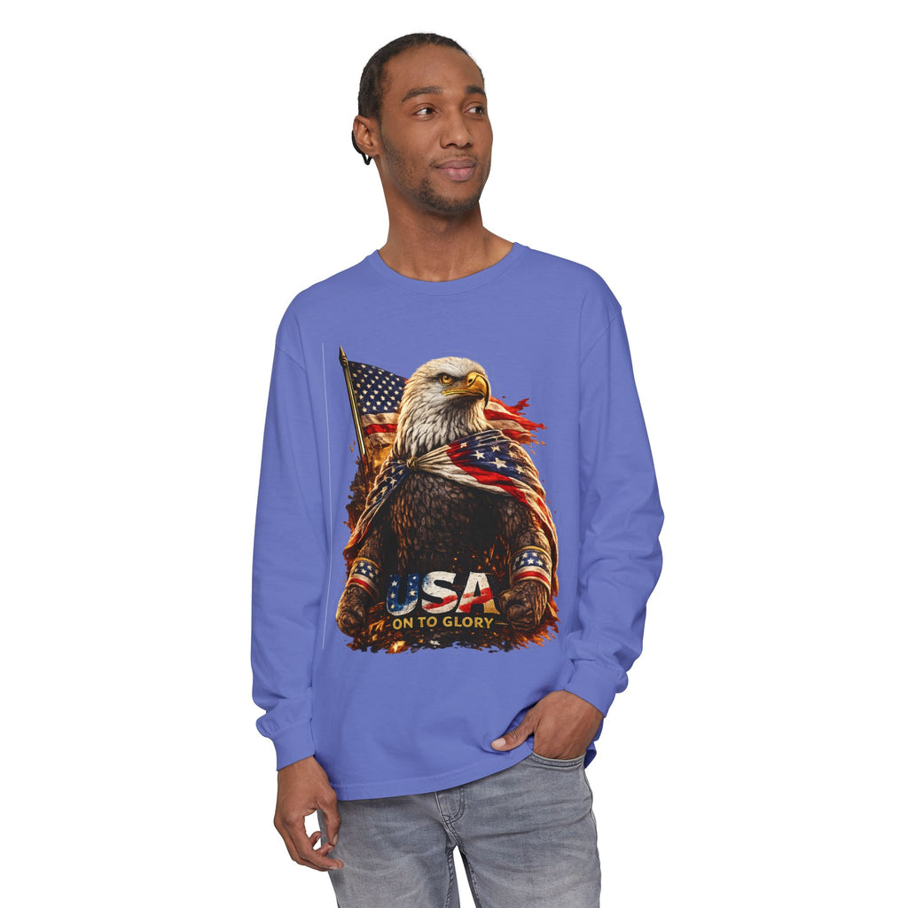 Patriotic Bald Eagle USA Long Sleeve Tee