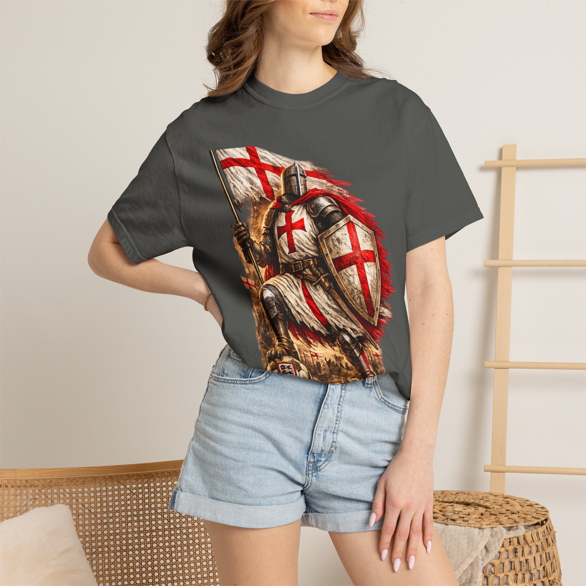 T‑Shirt — England Crusader Knight Graphic Tee (St. George’s Cross)