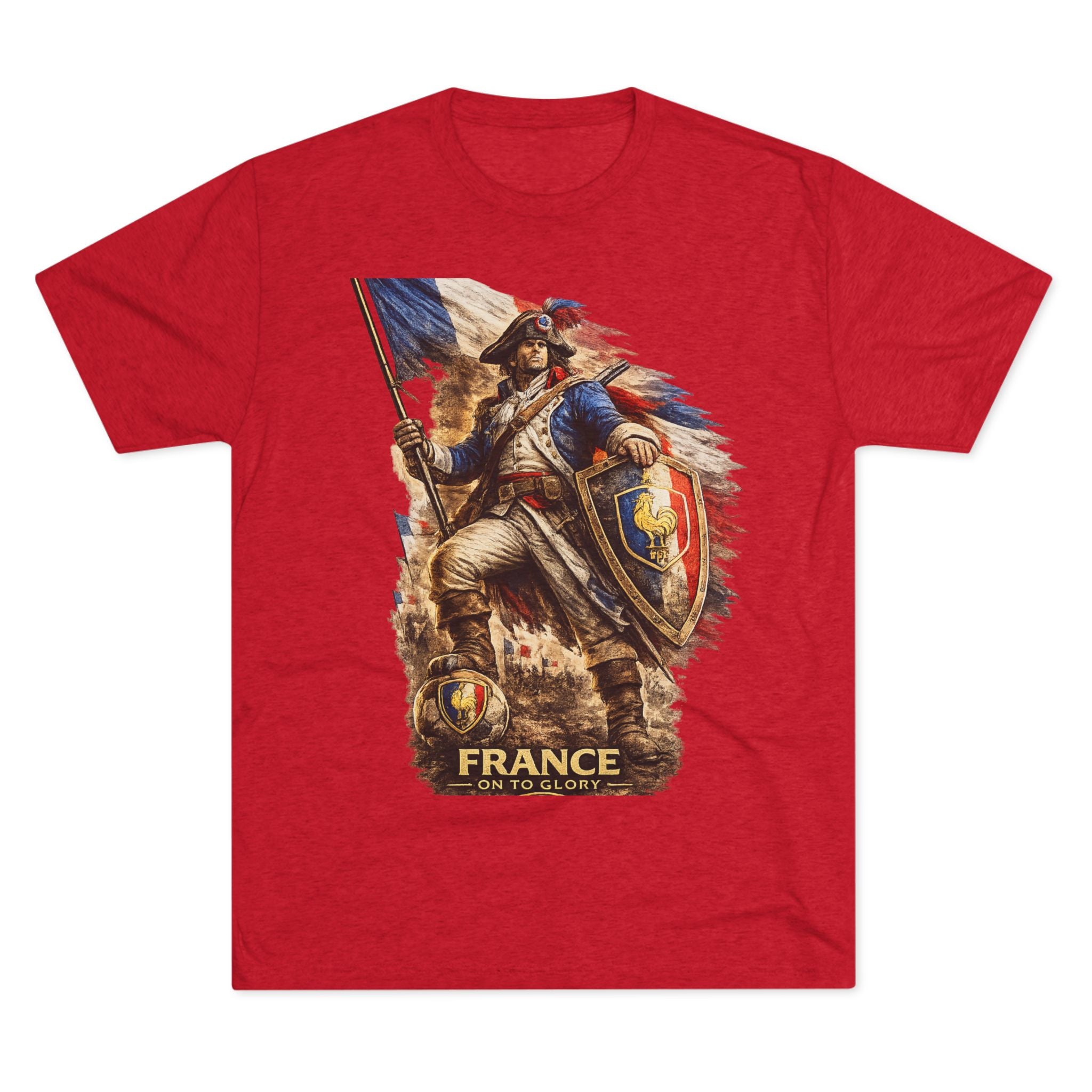 France Vintage Soldier Graphic Tee — French Flag Warrior T-Shirt