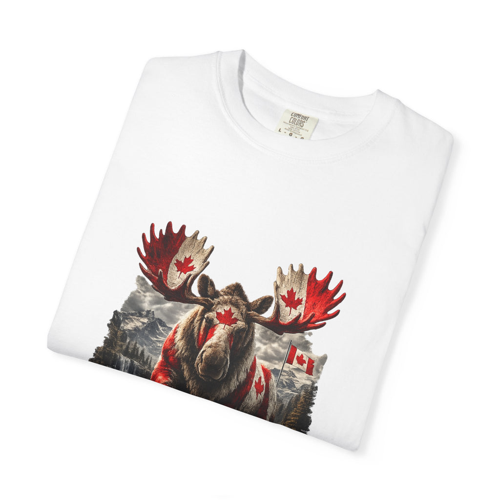 Canadian Moose Flag T-Shirt — Patriotic Northern Wildlife Tee