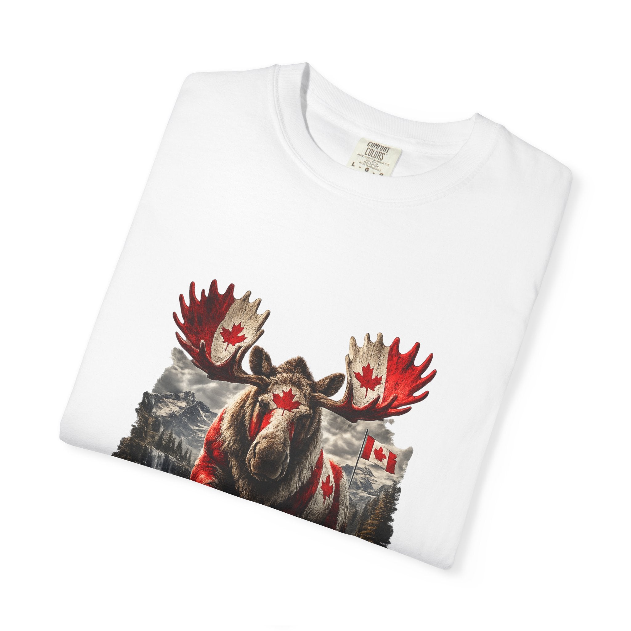 Canadian Moose Flag T-Shirt — Patriotic Northern Wildlife Tee