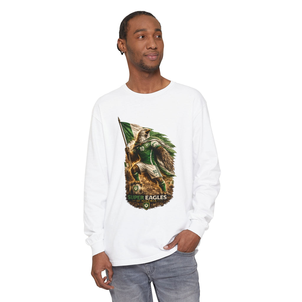 Eagles Flag Long Sleeve Tee — “Super Eagles” Vintage Soccer Fan Shirt