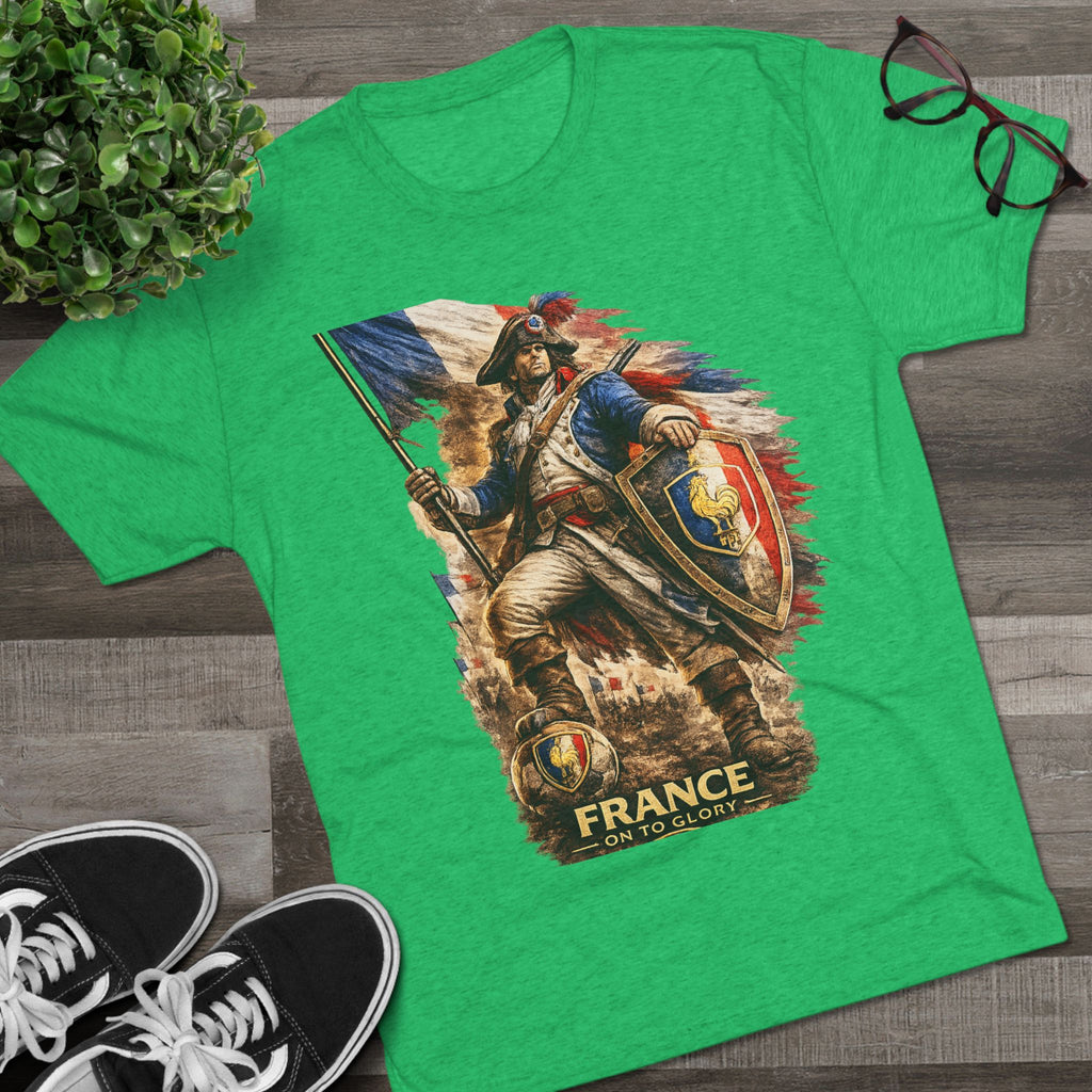 France Vintage Soldier Graphic Tee — French Flag Warrior T-Shirt