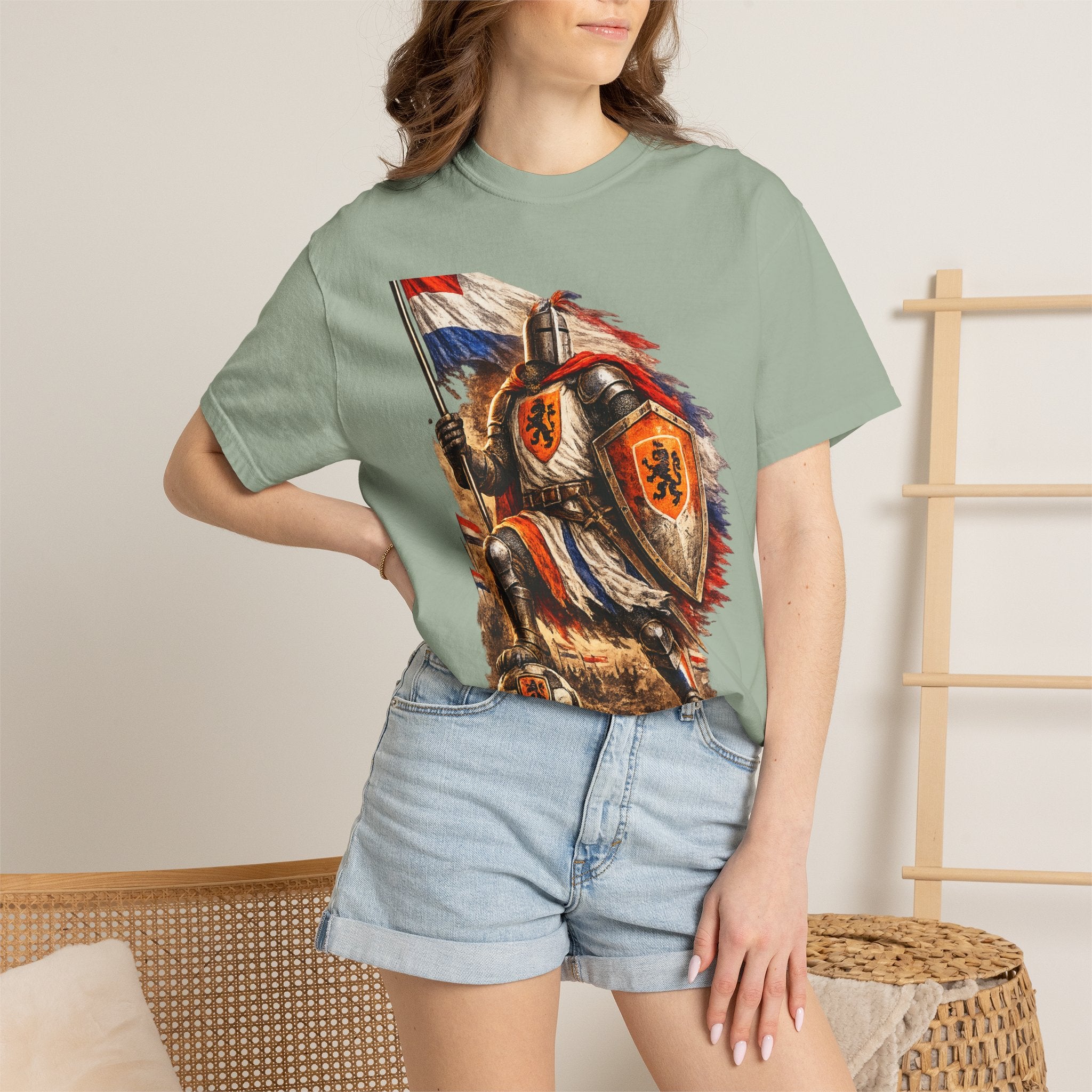 Netherlands Knight T-Shirt – Vintage Medieval Flag Graphic Tee