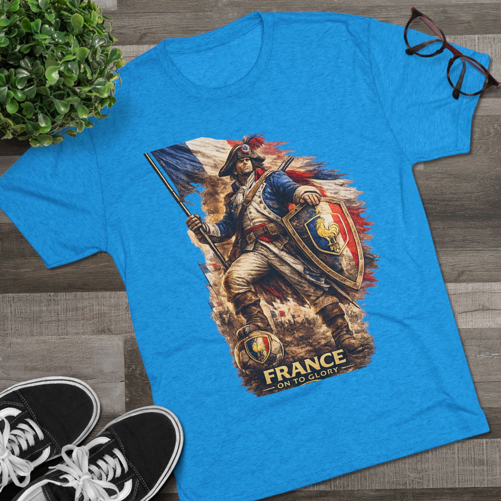 France Vintage Soldier Graphic Tee — French Flag Warrior T-Shirt