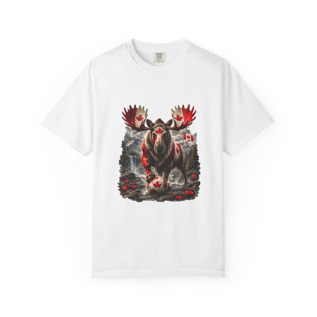 Canadian Moose Flag T-Shirt — Patriotic Northern Wildlife Tee