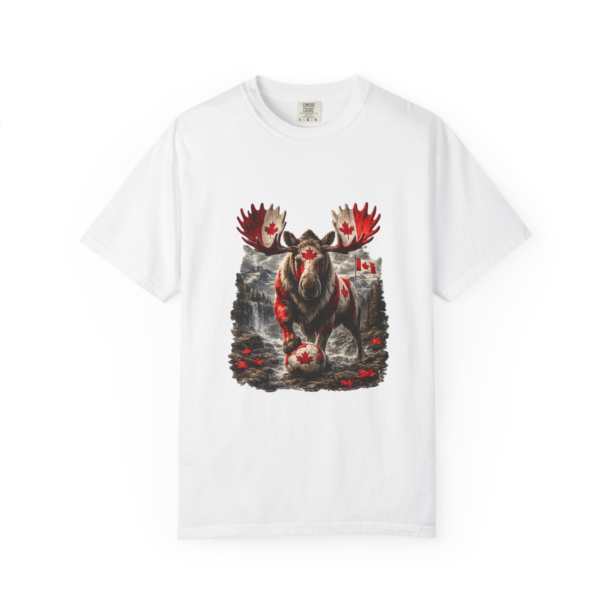 Canadian Moose Flag T-Shirt — Patriotic Northern Wildlife Tee