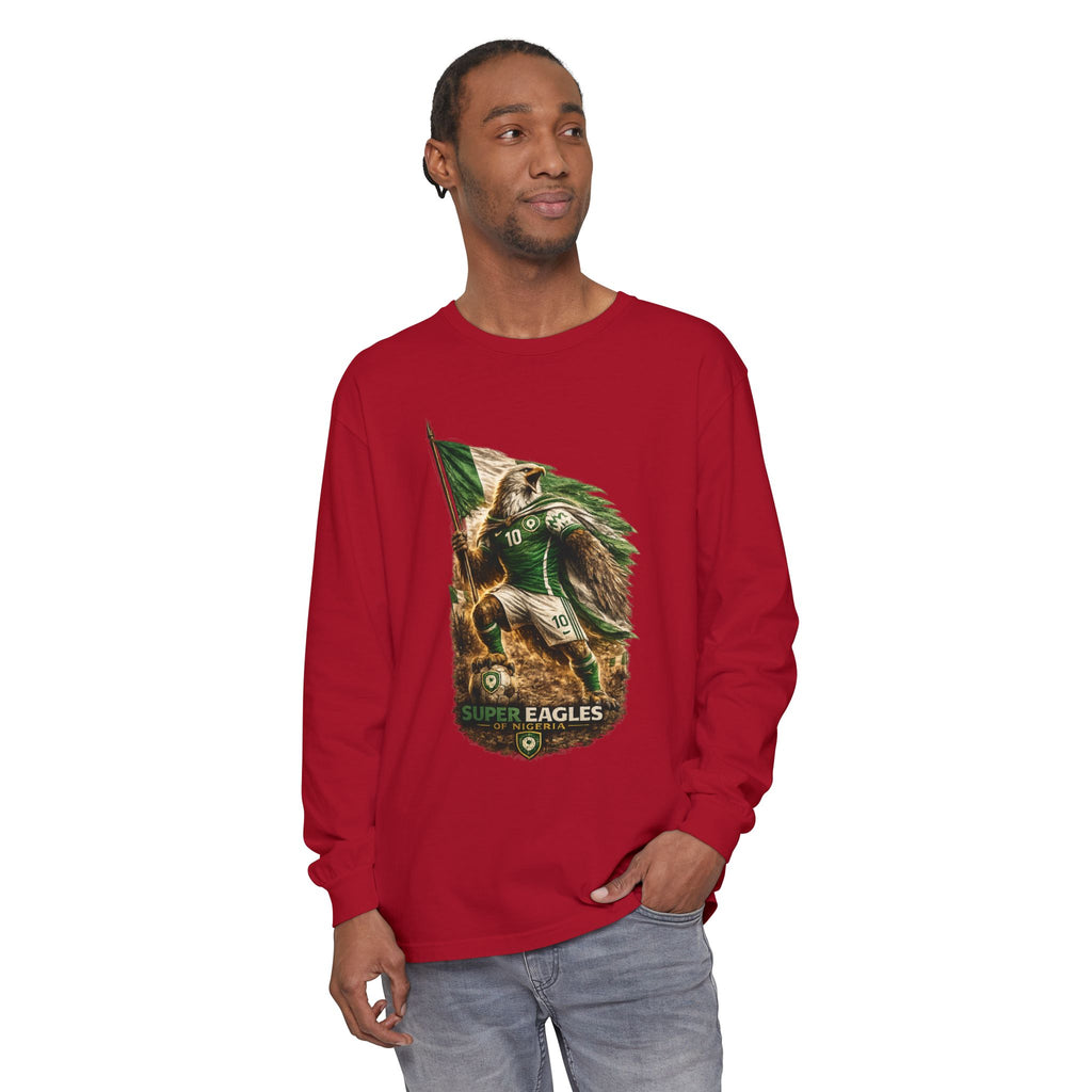 Eagles Flag Long Sleeve Tee — “Super Eagles” Vintage Soccer Fan Shirt