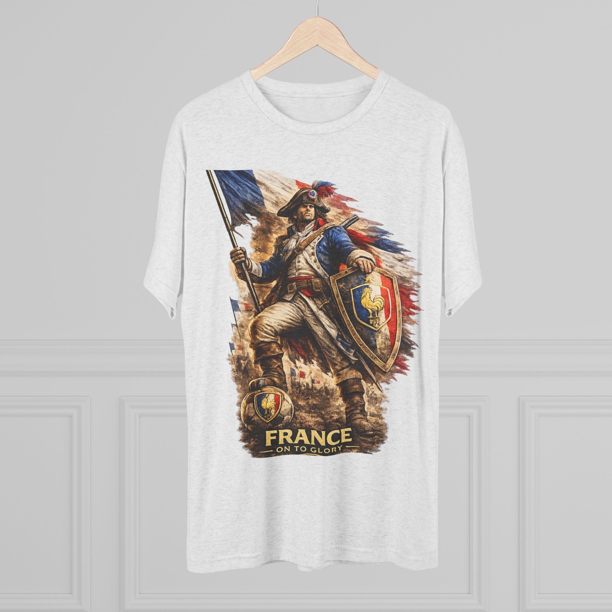 France Vintage Soldier Graphic Tee — French Flag Warrior T-Shirt