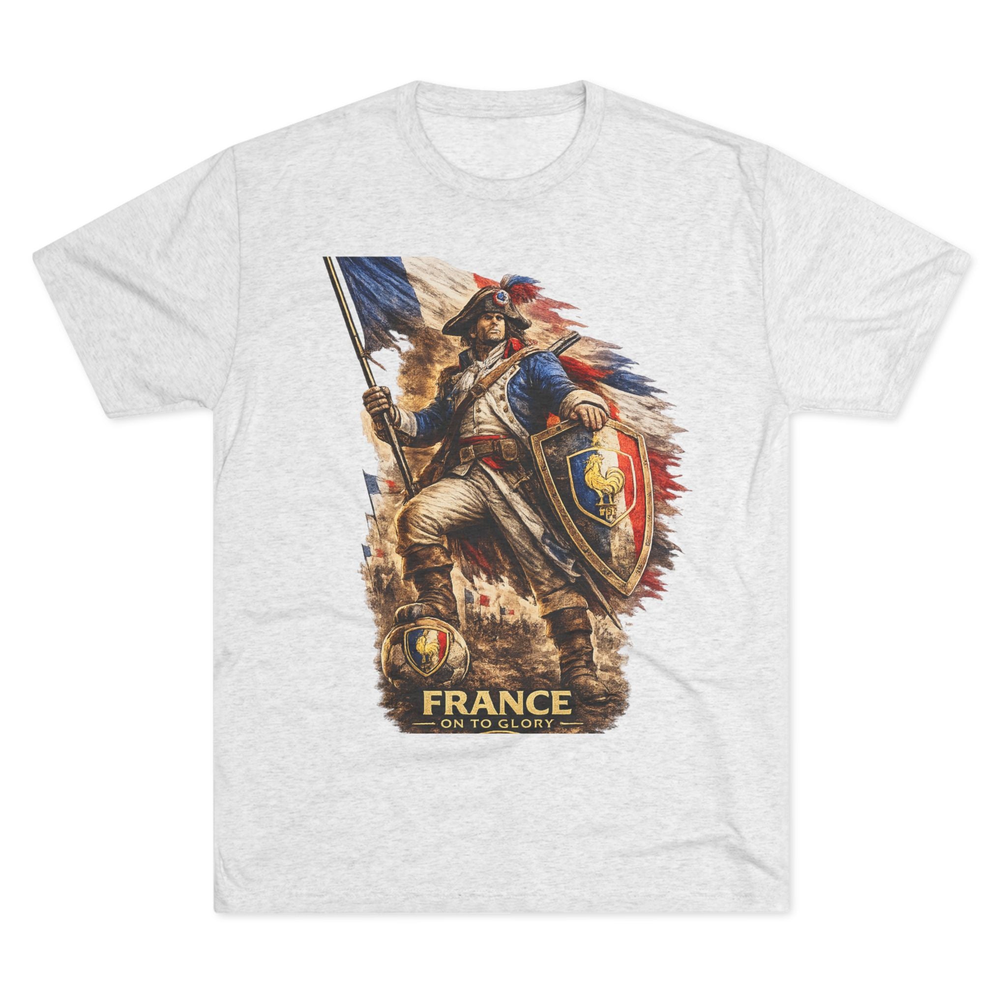 France Vintage Soldier Graphic Tee — French Flag Warrior T-Shirt